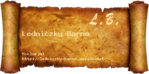 Ledniczky Barna névjegykártya