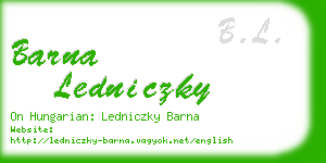 barna ledniczky business card